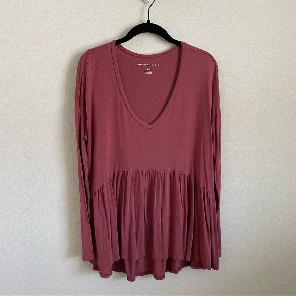 american eagle peplum style long sleeve